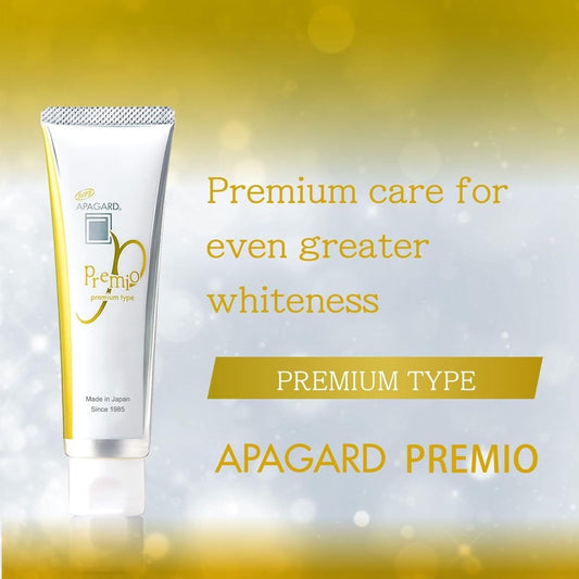 APAGARD® Premio, Sangi's Nano-Hydroxyapatite Toothpaste for Naturally Whiter Teeth, No Fluoride, for Family use, 105g / 3.7 oz, Double Mint Flavor, Pack of 1