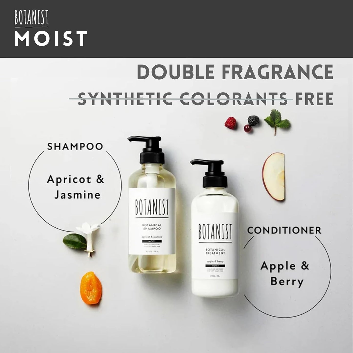 Natural Conditioner for Women, Organic Conditioner for Men with Planted-Protein, Rice Extract, Avocado Oil& Collagen, HYDRATING CONDITIONER from Japan, MOIST 16.2 Fl Oz APPLE & BERRY
