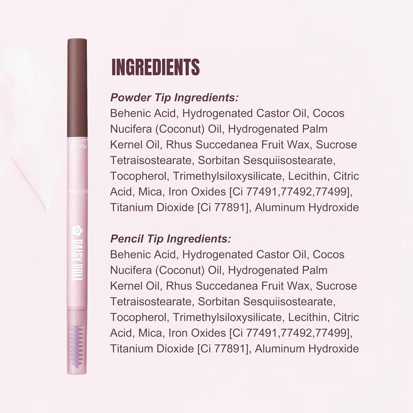 by Mary Quant Japanese 3-in-1 Eyebrow Liner Kit (Pencil, Powder & Brush) for Long-wearing Brow Powder and Bursh for Smuge-free Eye Makeup, BR03 Pink Brown 0.02 fl oz