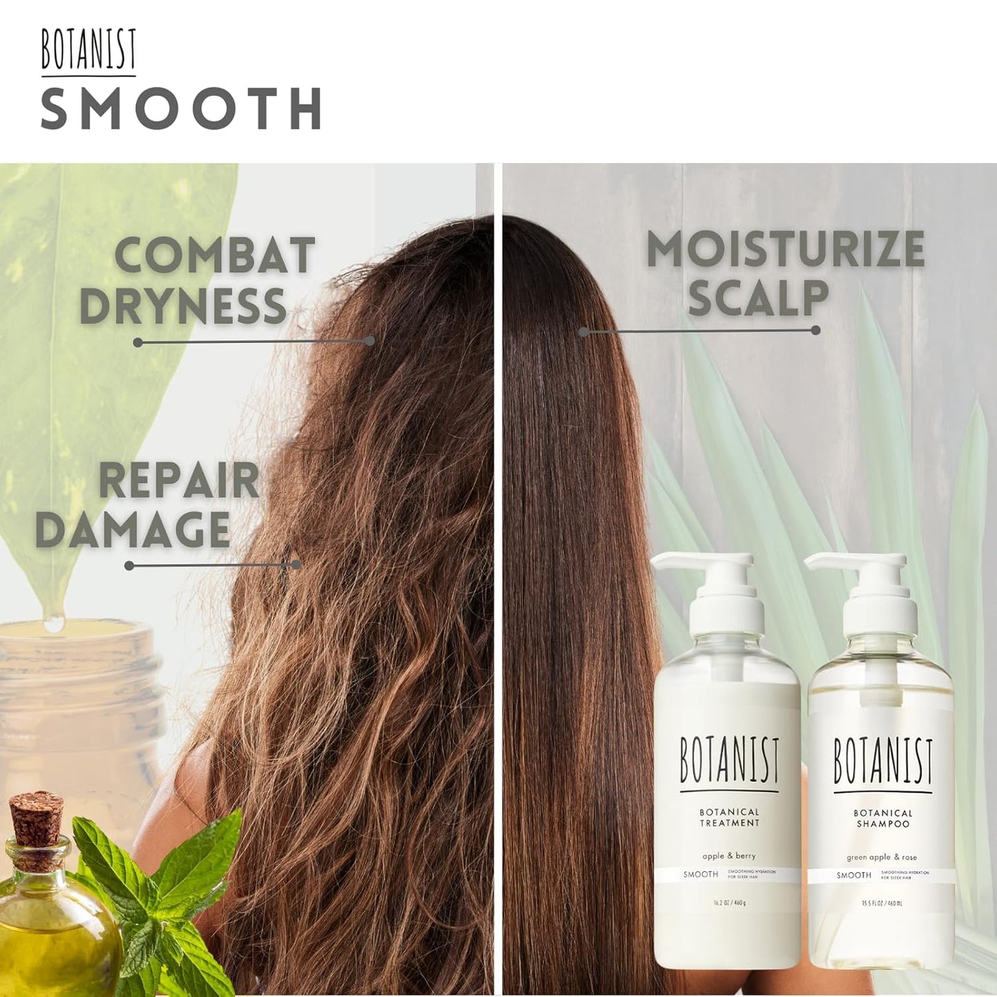 Anti Frizz Shampoo and Conditioner Set for Women & Men, Sulfate Free Shampoo and Conditioner with Keratin, Hyaluronic Acid & Collagen from Japan, Paraben Free SHAMPOO 31.7Fl Oz SMOOTH