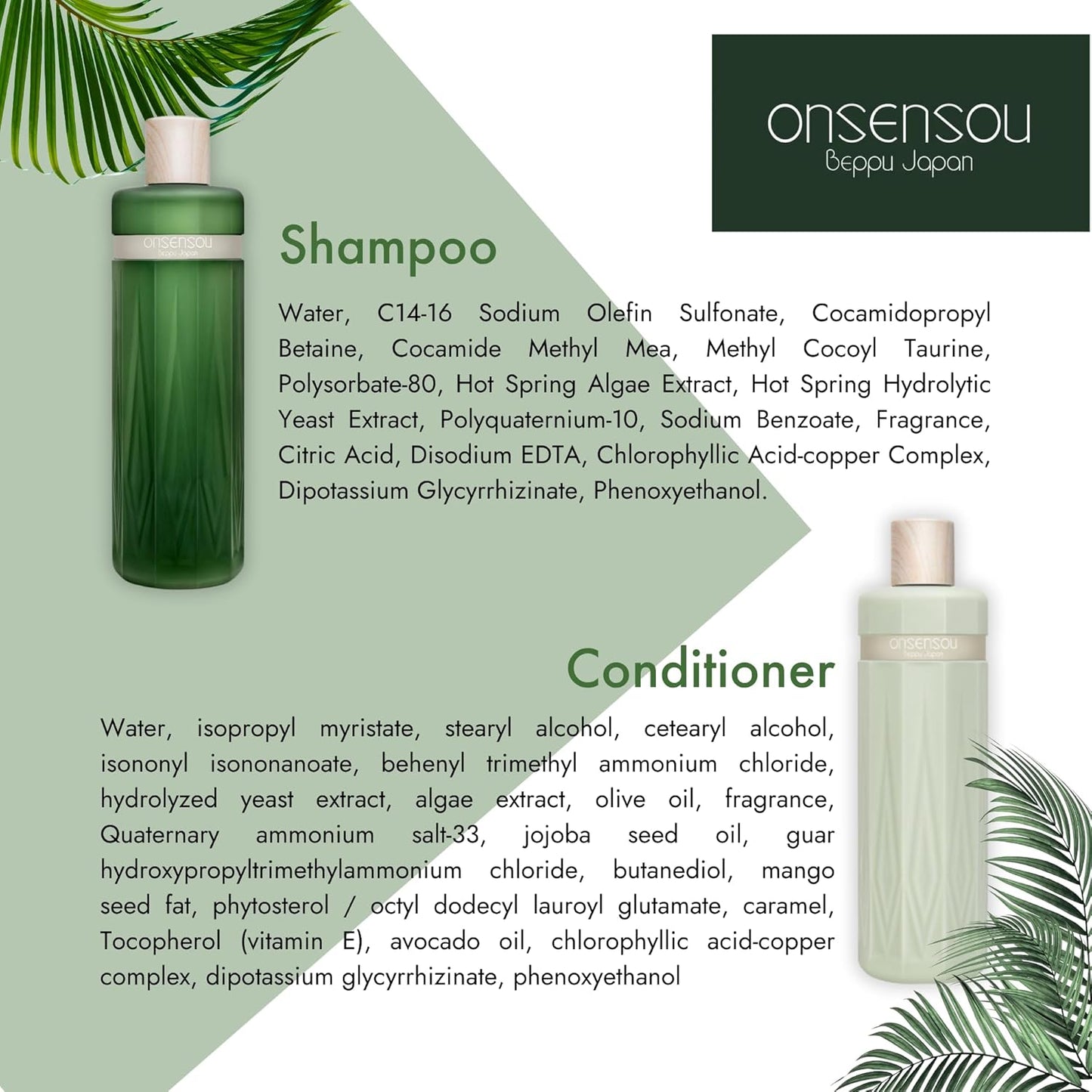 Sulfate Free Shampoo and Conditioner Set for Sensitive Scalp & Dry Hair Women & Men, Dry Scalp Shampoo and Deep Conditioner with Green Algae & Hot Spring Yeast Extract From Japan, DAILY CARE