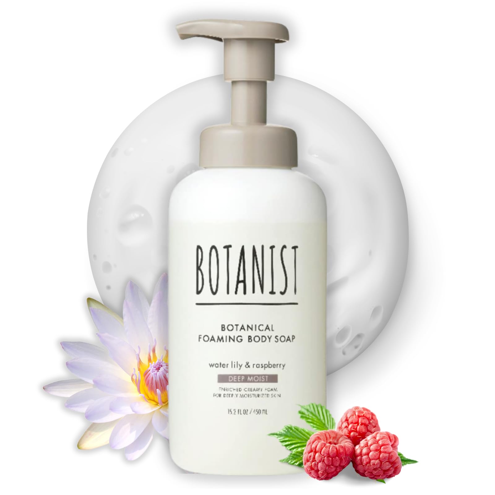Shea Butter Body Wash Foaming for Sensitive & Dry Skin, Organic Liquid Soap for Women & Men with Botanical Buttermilk from Japan, Sulfate & Paraben Free, Rose & White Peach, 15.2 Fl Oz