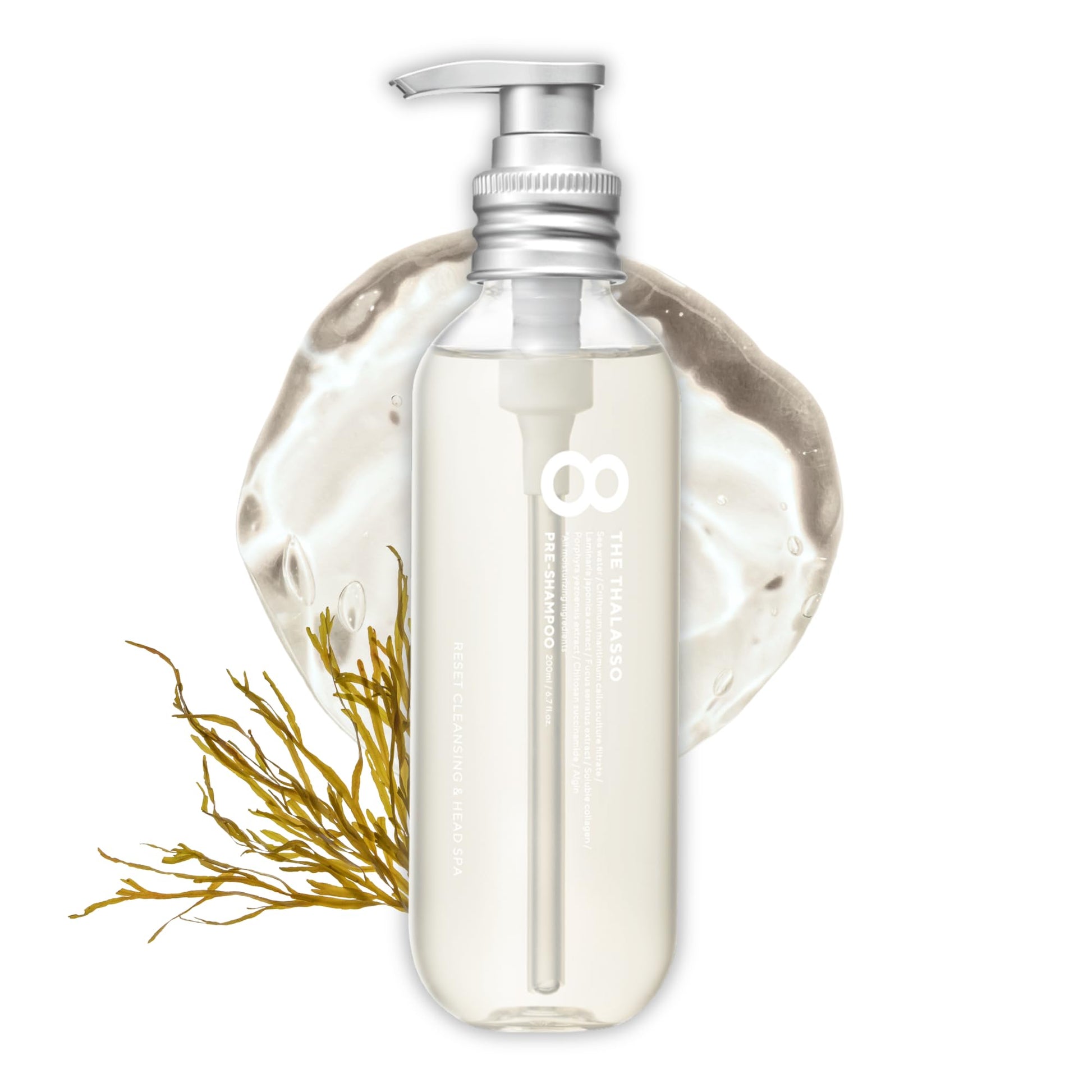 8 THE THALASSO Anti Frizz Shampoo for Women, Detangling Shampoo for Men by Stem Cells, Collagen, Tea Tree, Mint, Ceramides& Marine Plants, Japanese Paraben & Sulfate Free SHAMPOO 16.06 Fl Oz SMOOTH