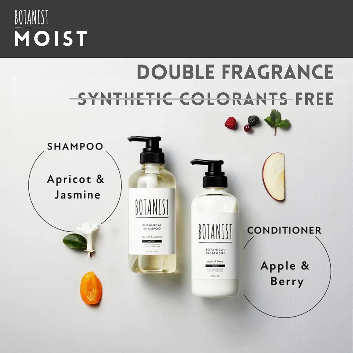 Natural Conditioner for Women, Organic Conditioner for Men with Planted-Protein, Rice Extract, Avocado Oil& Collagen, HYDRATING CONDITIONER from Japan, MOIST 16.2 Fl Oz APPLE & BERRY