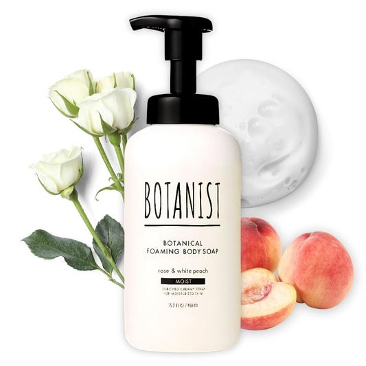 Shea Butter Body Wash Foaming for Sensitive & Dry Skin, Organic Liquid Soap for Women & Men with Botanical Buttermilk from Japan, Sulfate & Paraben Free, Rose & White Peach, 15.2 Fl Oz