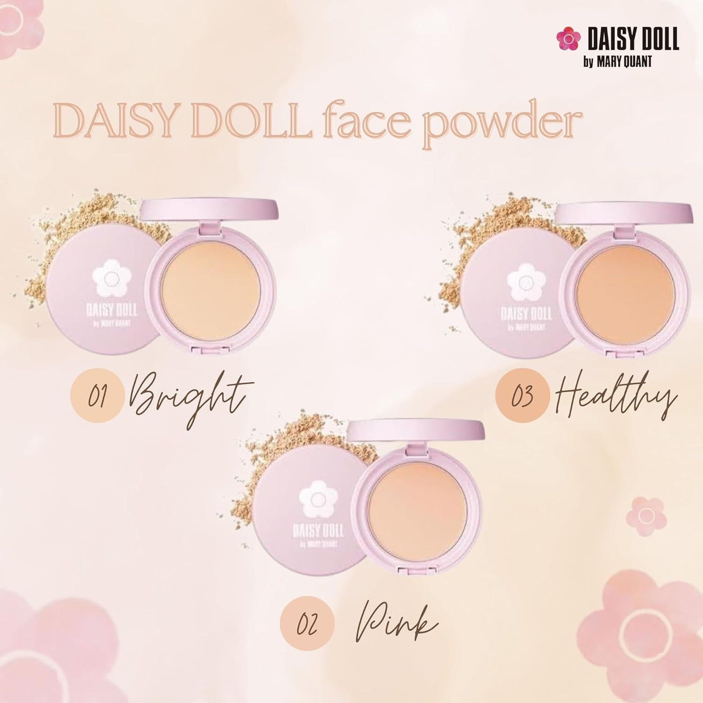 Face Powder, Pressed Setting Powder, Japanese Makeup for Matte & Smooth Finish, 0.3 oz (10 g), 02 Pink Ocher