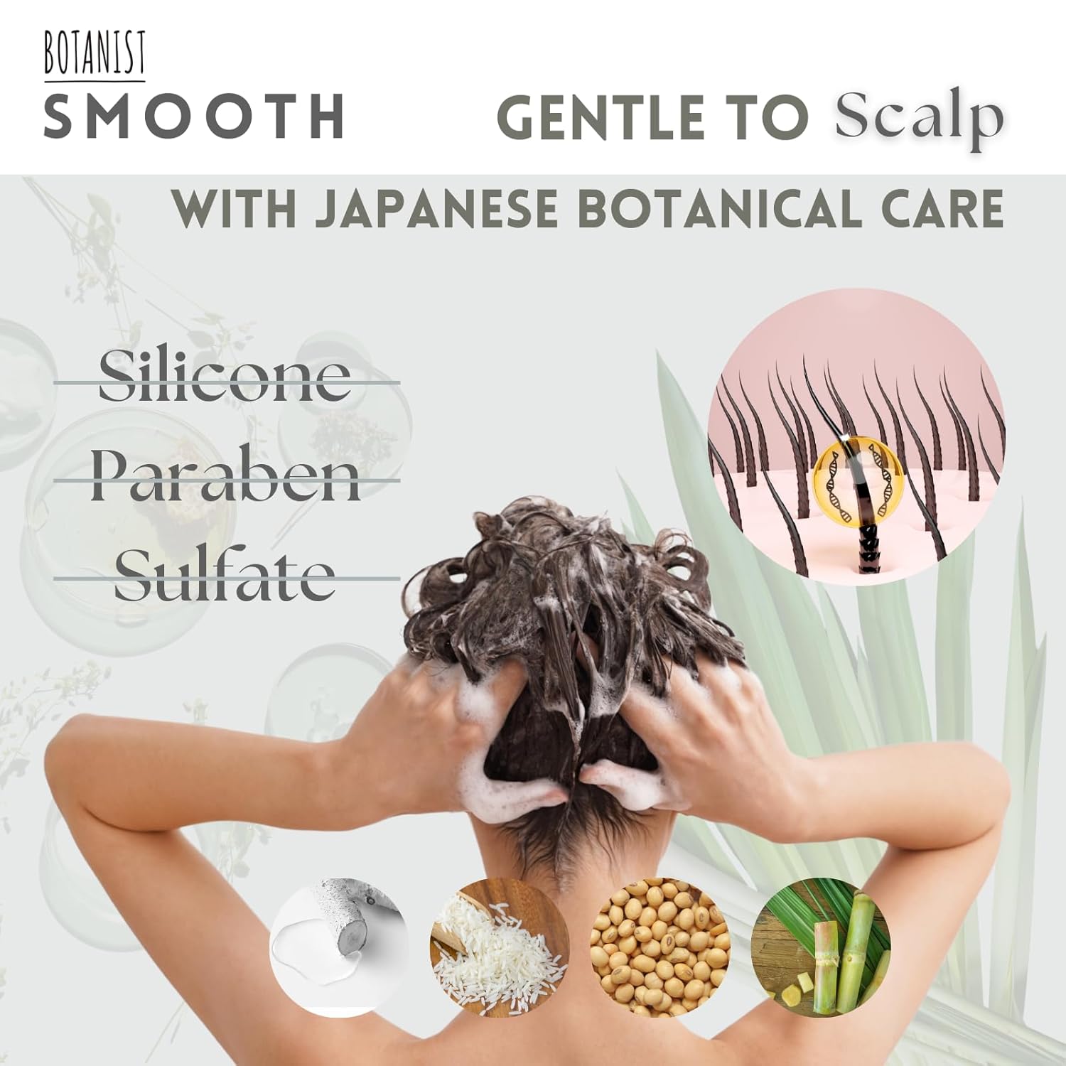 Anti Frizz Shampoo and Conditioner Set for Women & Men, Sulfate Free Shampoo and Conditioner with Keratin, Hyaluronic Acid & Collagen from Japan, Paraben Free SHAMPOO 31.7Fl Oz SMOOTH