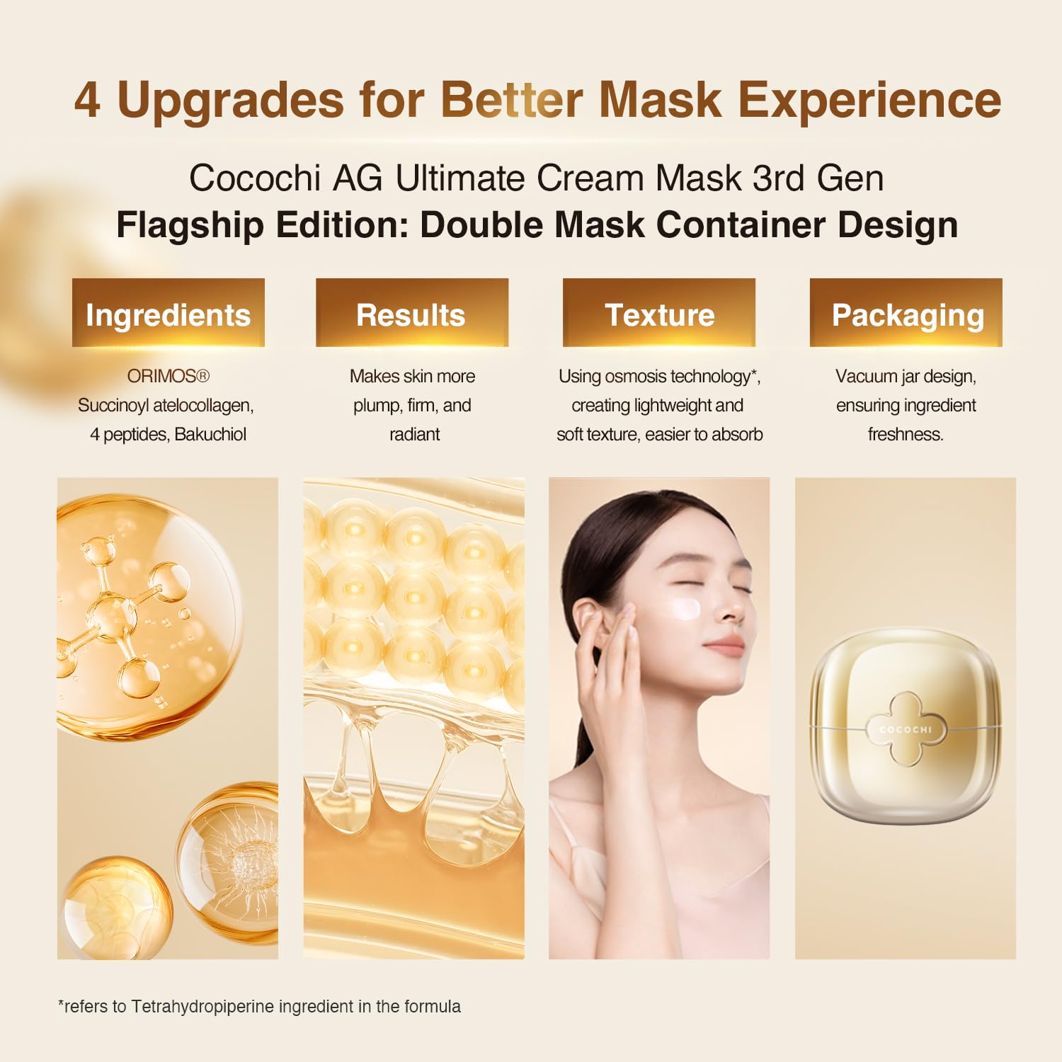 Facial Mask for Dry Skin & Fine Line, Hydrating Cream Face Mask by Peptide, Collagen & Stem Cell for Skin Firming, Face Masks for Women from Japan, Paraben Free, AG Ultimate Cream Mask, 3.8 Oz
