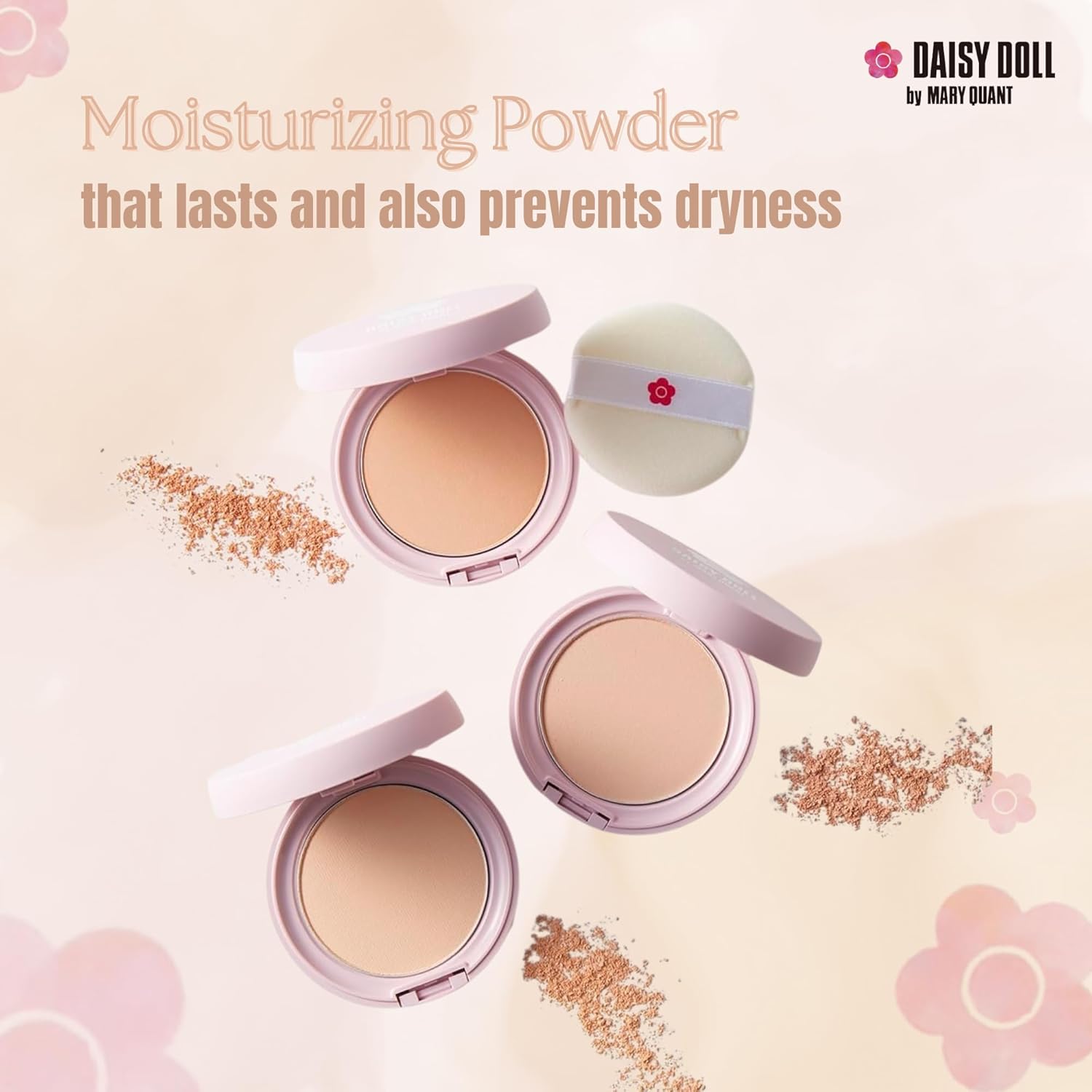 Face Powder, Pressed Setting Powder, Japanese Makeup for Matte & Smooth Finish, 0.3 oz (10 g), 02 Pink Ocher