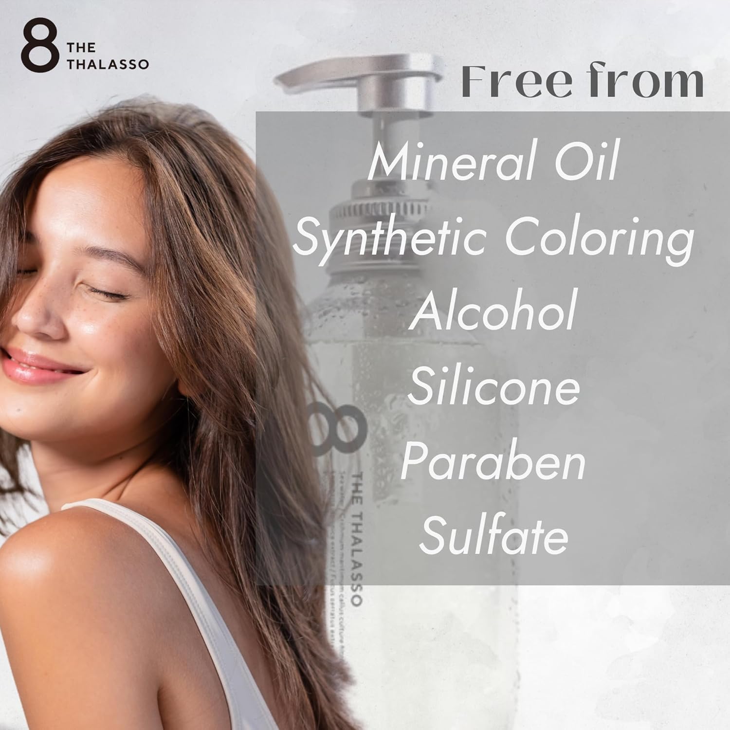 8 THE THALASSO Anti Frizz Shampoo for Women, Detangling Shampoo for Men by Stem Cells, Collagen, Tea Tree, Mint, Ceramides& Marine Plants, Japanese Paraben & Sulfate Free SHAMPOO 16.06 Fl Oz SMOOTH