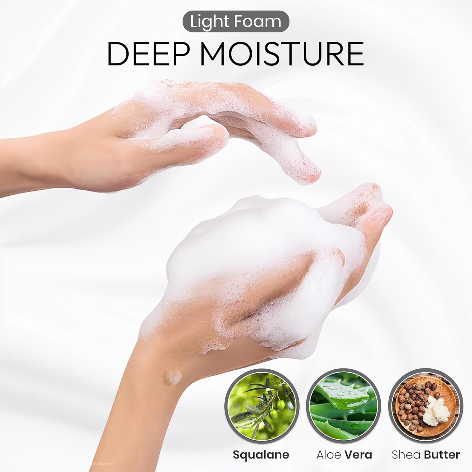 Shea Butter Body Wash Foaming for Sensitive & Dry Skin, Organic Liquid Soap for Women & Men with Botanical Buttermilk from Japan, Sulfate & Paraben Free, Rose & White Peach, 15.2 Fl Oz