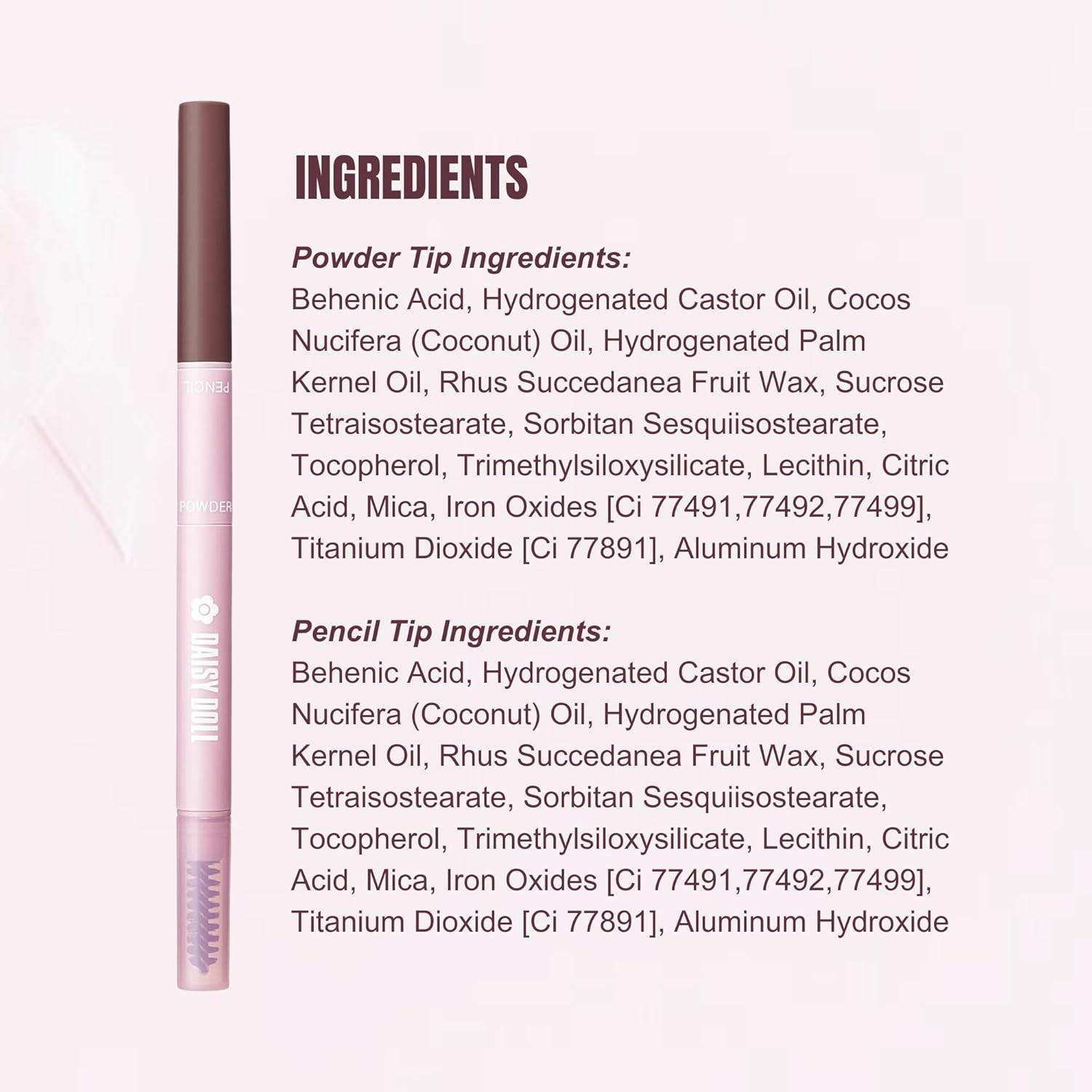 by Mary Quant Japanese 3-in-1 Eyebrow Liner Kit (Pencil, Powder & Brush) for Long-wearing Brow Powder and Bursh for Smuge-free Eye Makeup, BR03 Pink Brown 0.02 fl oz