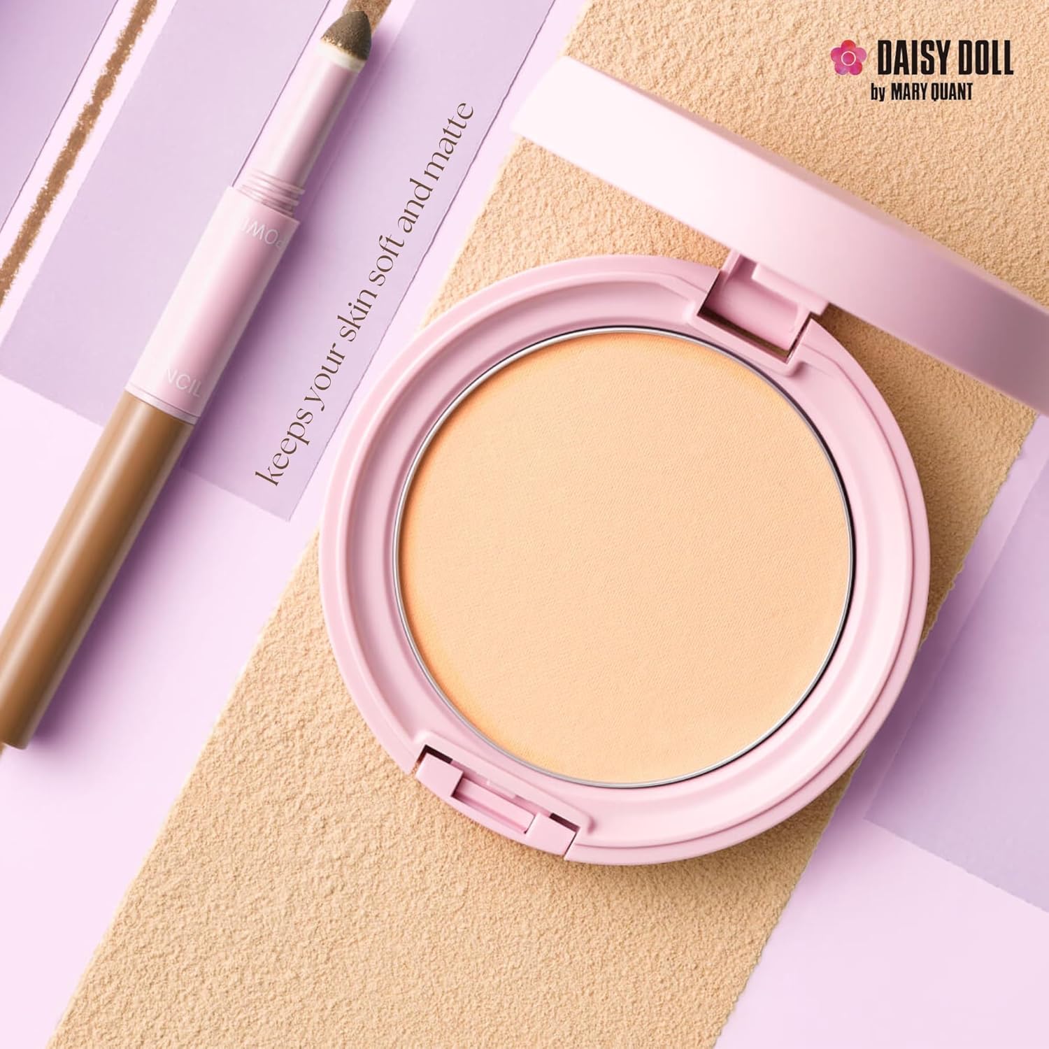 Face Powder, Pressed Setting Powder, Japanese Makeup for Matte & Smooth Finish, 0.3 oz (10 g), 02 Pink Ocher