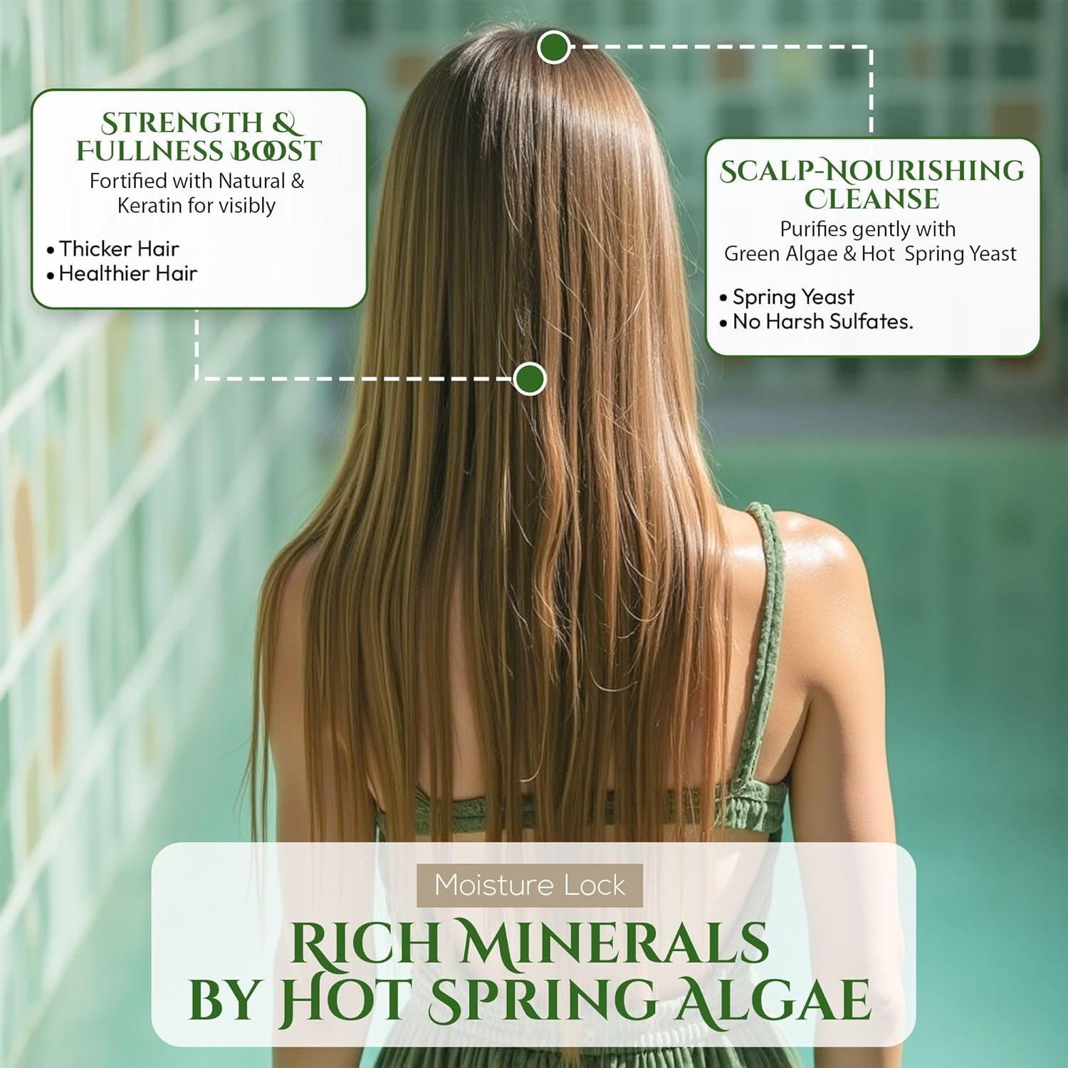 Sulfate Free Shampoo and Conditioner Set for Sensitive Scalp & Dry Hair Women & Men, Dry Scalp Shampoo and Deep Conditioner with Green Algae & Hot Spring Yeast Extract From Japan, DAILY CARE